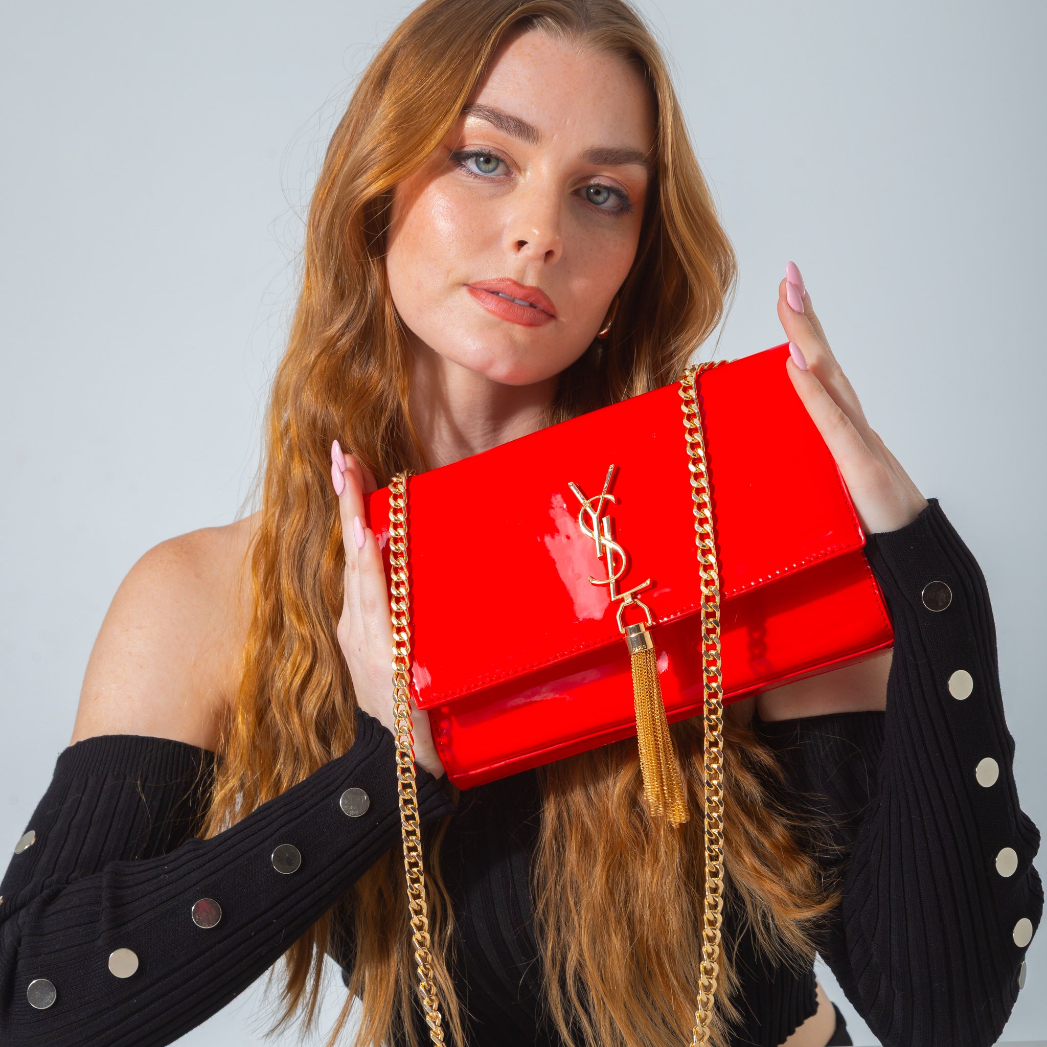 Signature Tassel Envelope Bag-red