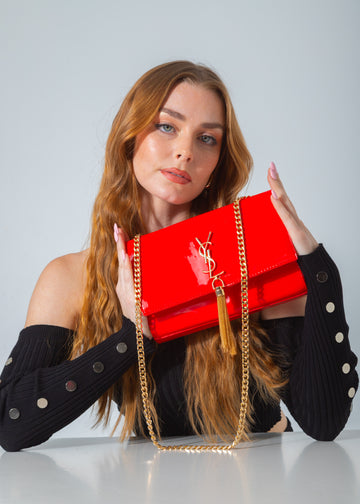Signature Tassel Envelope Bag-red