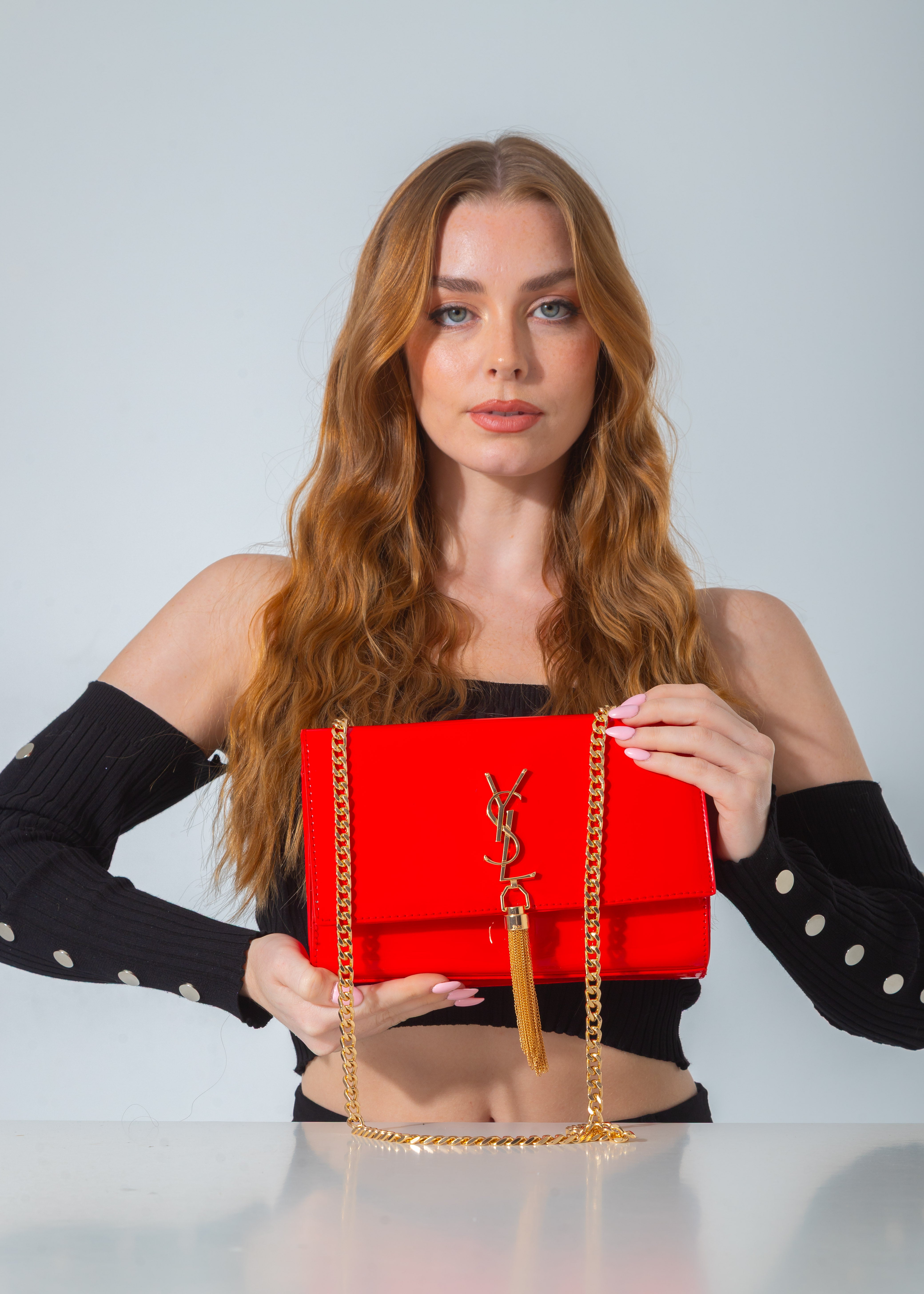 Signature Tassel Envelope Bag-red