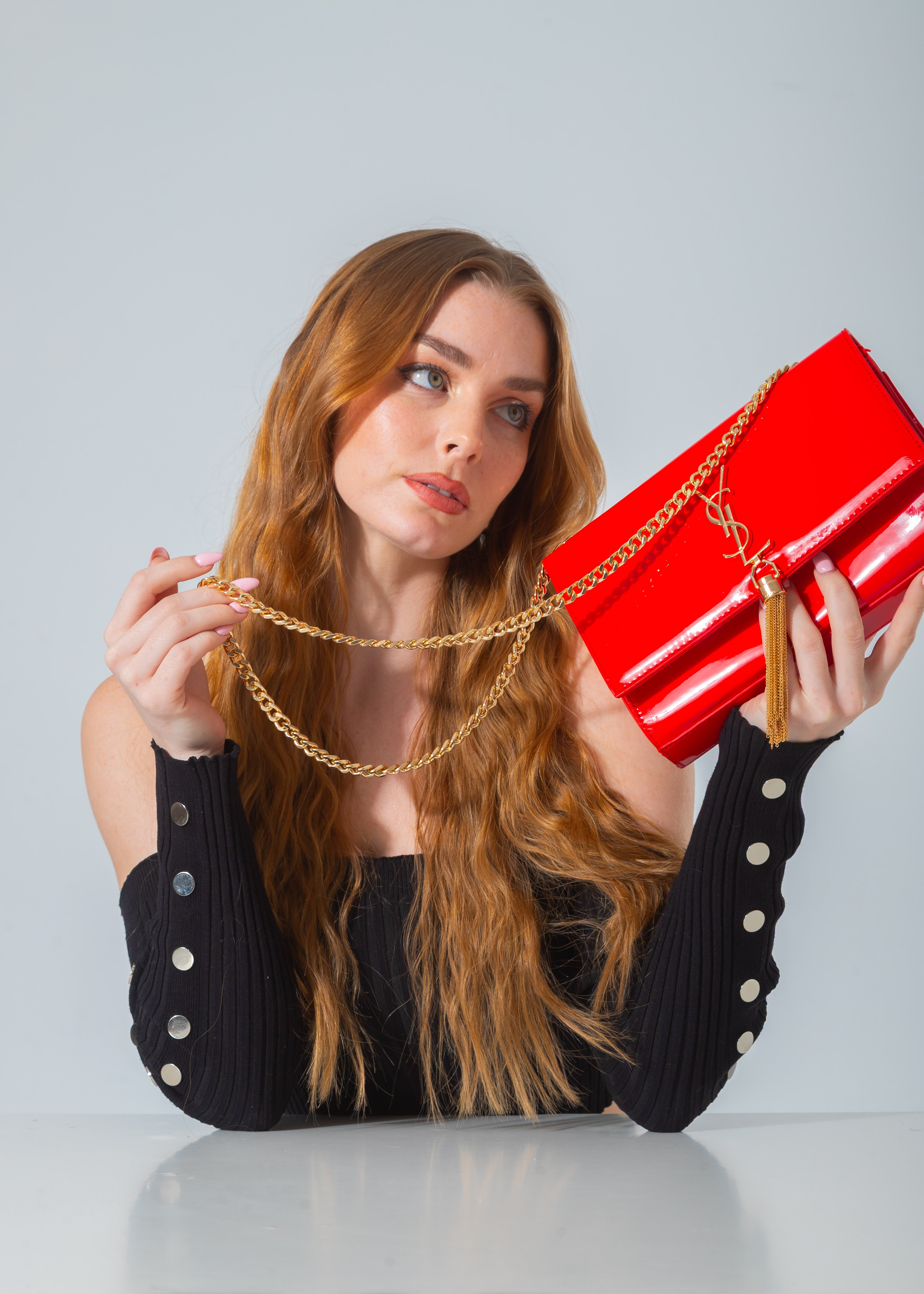 Signature Tassel Envelope Bag-red