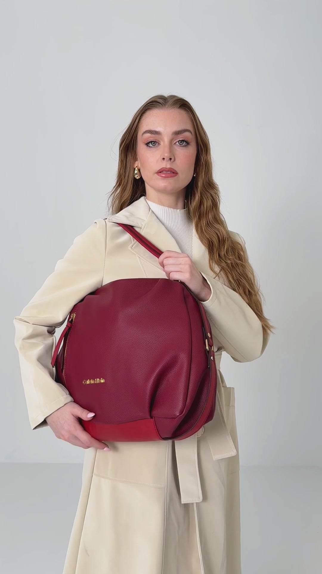 Calvin Klein Soft Hobo Bag-camel